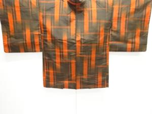 変わり格子模様織り出し手織り節紬羽織